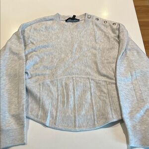White House Black Market Light Gray Knit Top